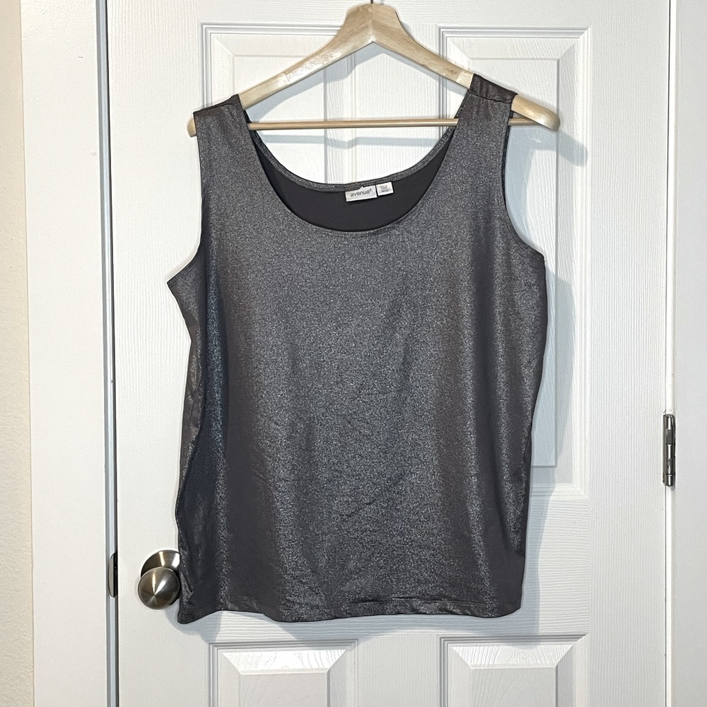 Avenue dark metallic silver tank plus sz 18/20